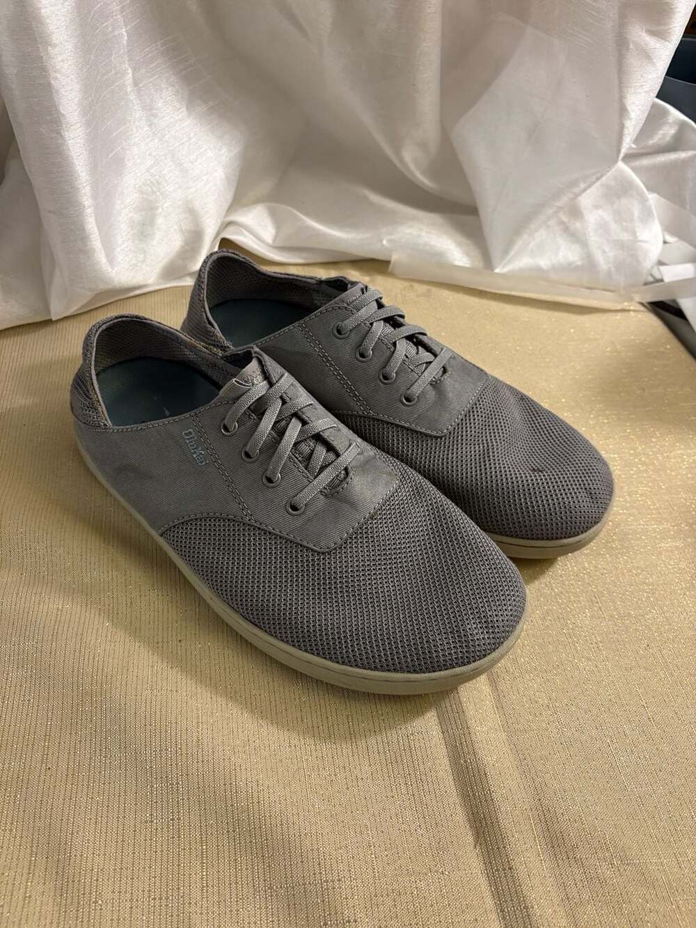 Olukai Nohea Moku Mesh Sneaker Gray Sharkskin